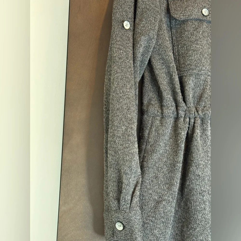 NWT MITTOSHOP Gray Button-Up Long Sleeve Shirt Dress
